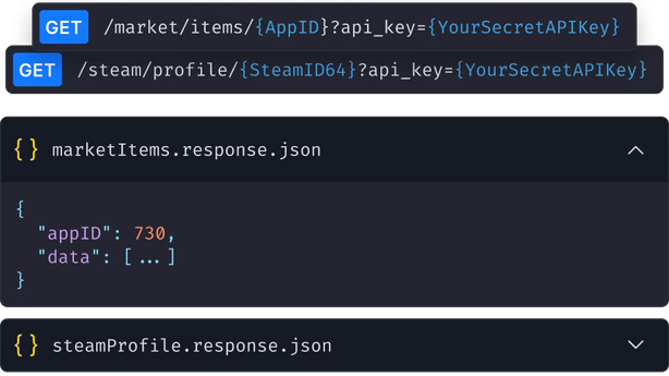 Screenshot of SteamApis documentation code example
